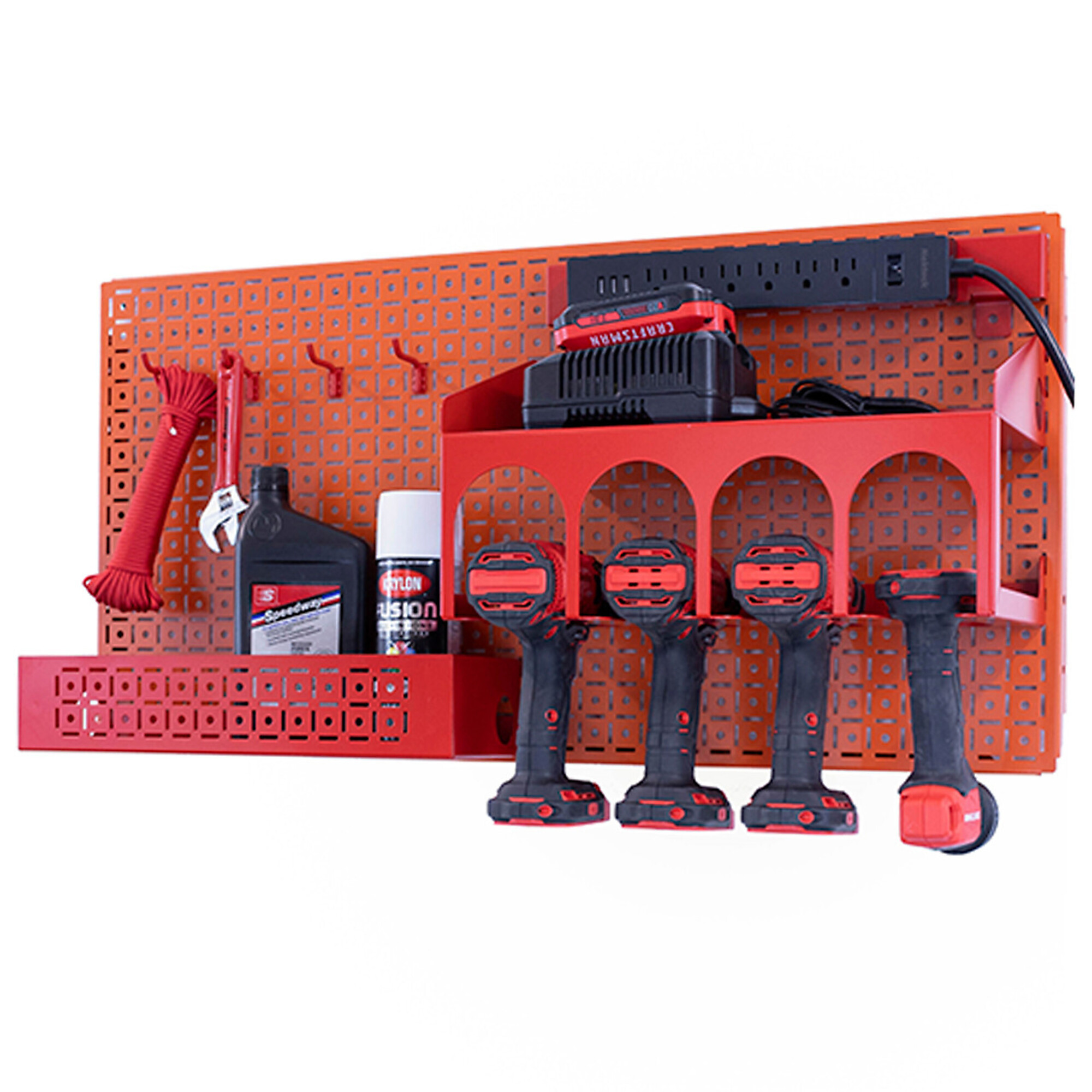 OmniWall, OmniWall metal pegboard storage kit for storage, Length 32 in, Width 16 in, Model# CGS-KIT-HPWR